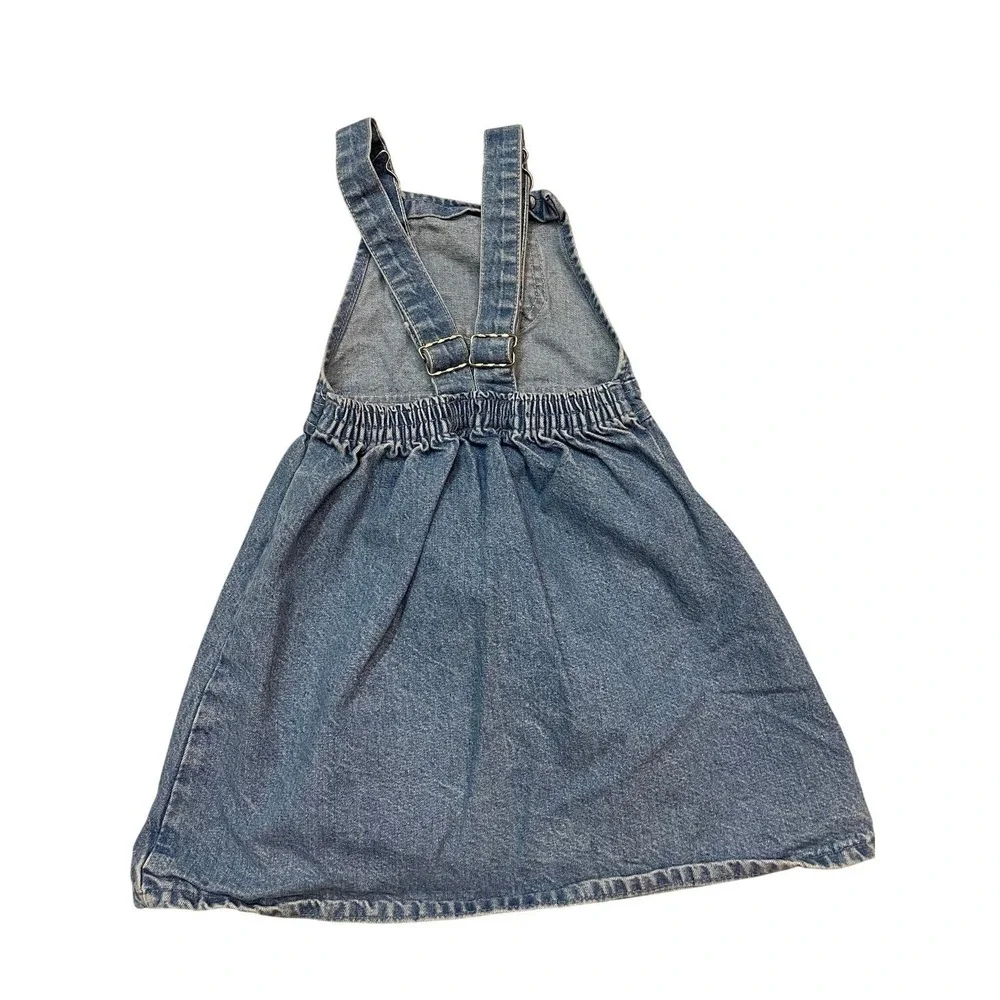 OshKosh B'gosh Overall Dress Blue Denim Vintage USA Kids Size 5 Cottagecore